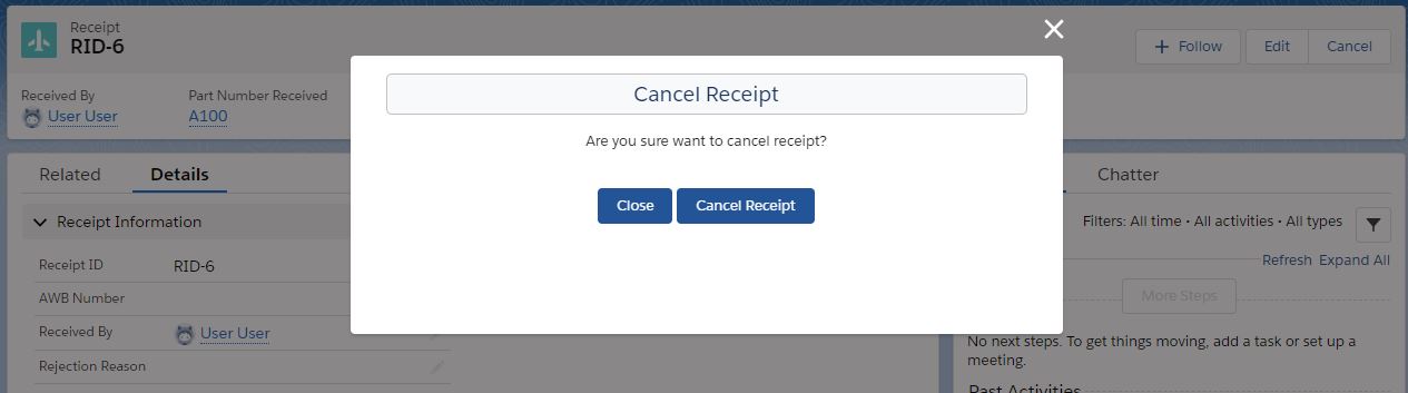Operations - Cancel Receipt
