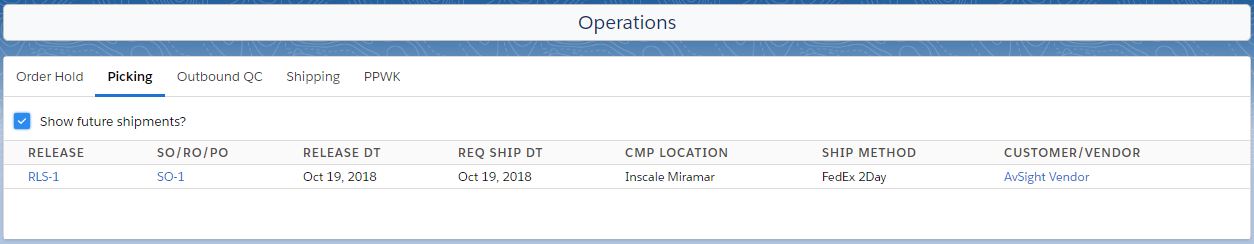 Schedule Shipment Option